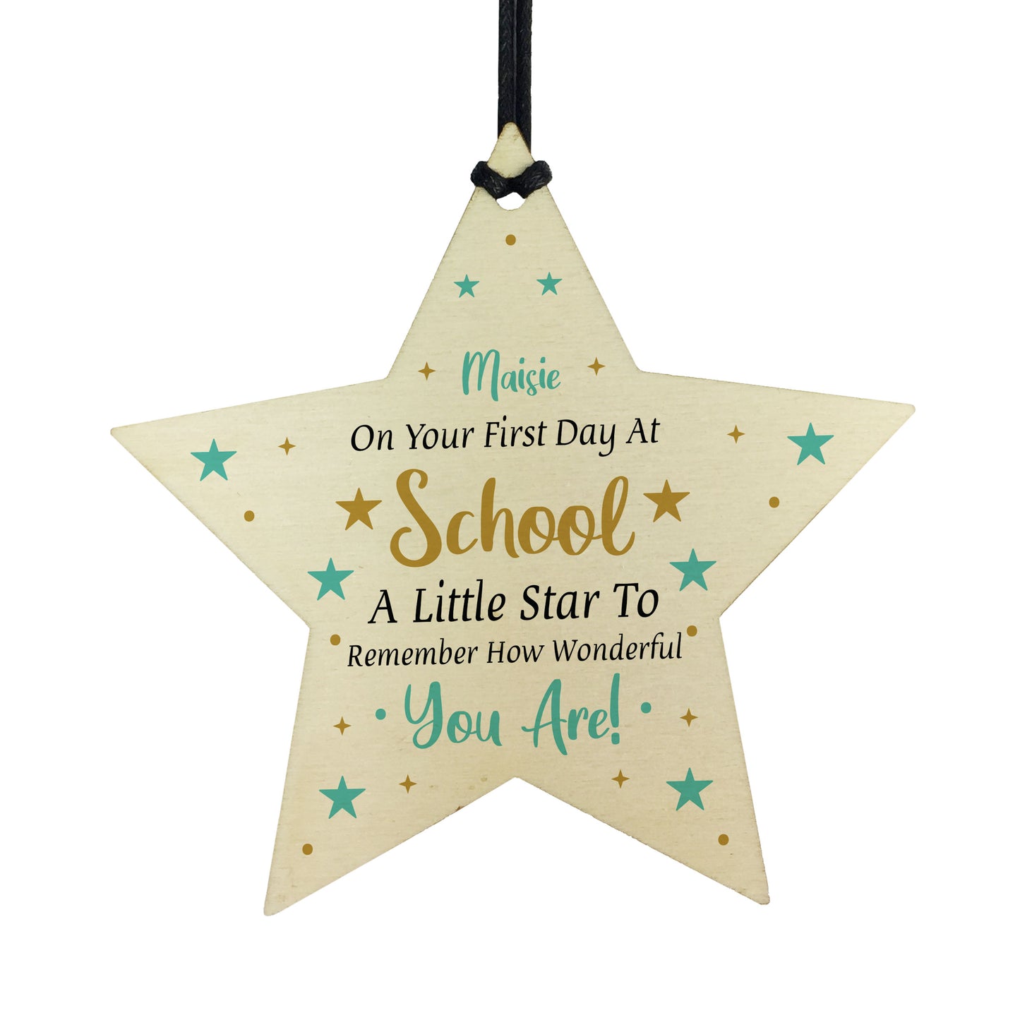 1st Day At School Gift Personalised Wooden Star Daughter Son