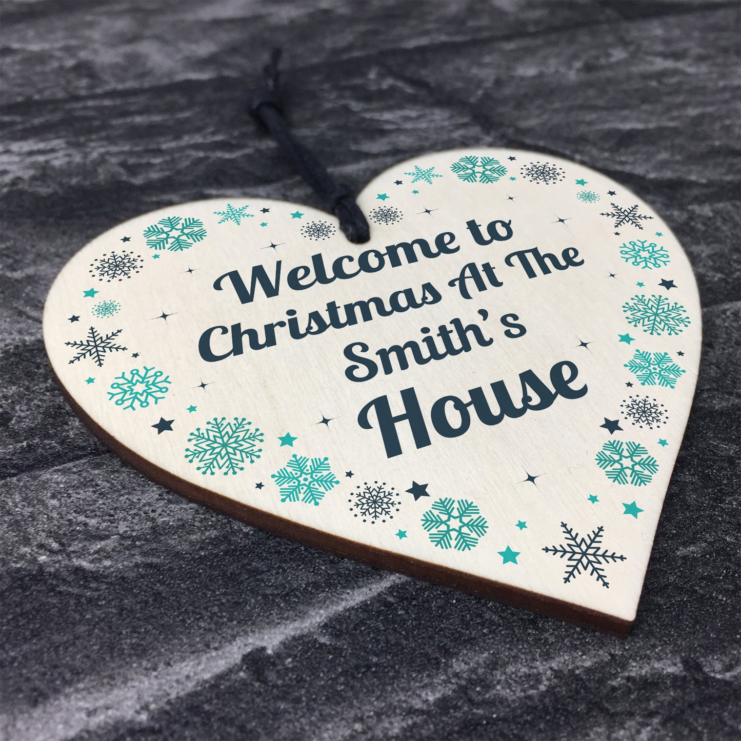 1st Christmas In New Home Wooden Heart Welcome To Xmas