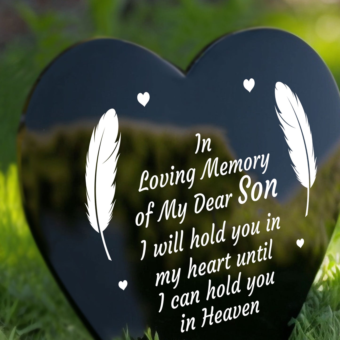 Son Memorial Plaque Heart Stake Grave Marker Remembrance Gift