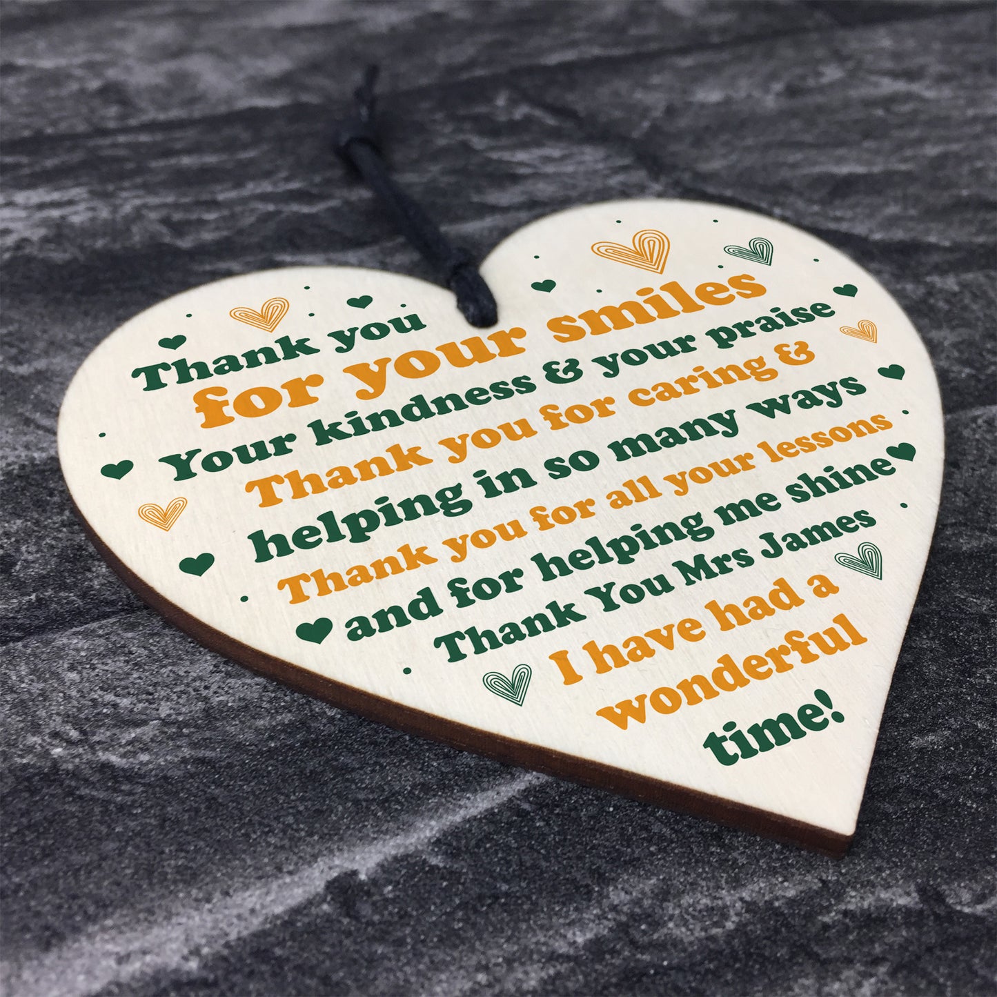 Teacher Gifts From Student Wood Heart Thank You Nursery Teacher