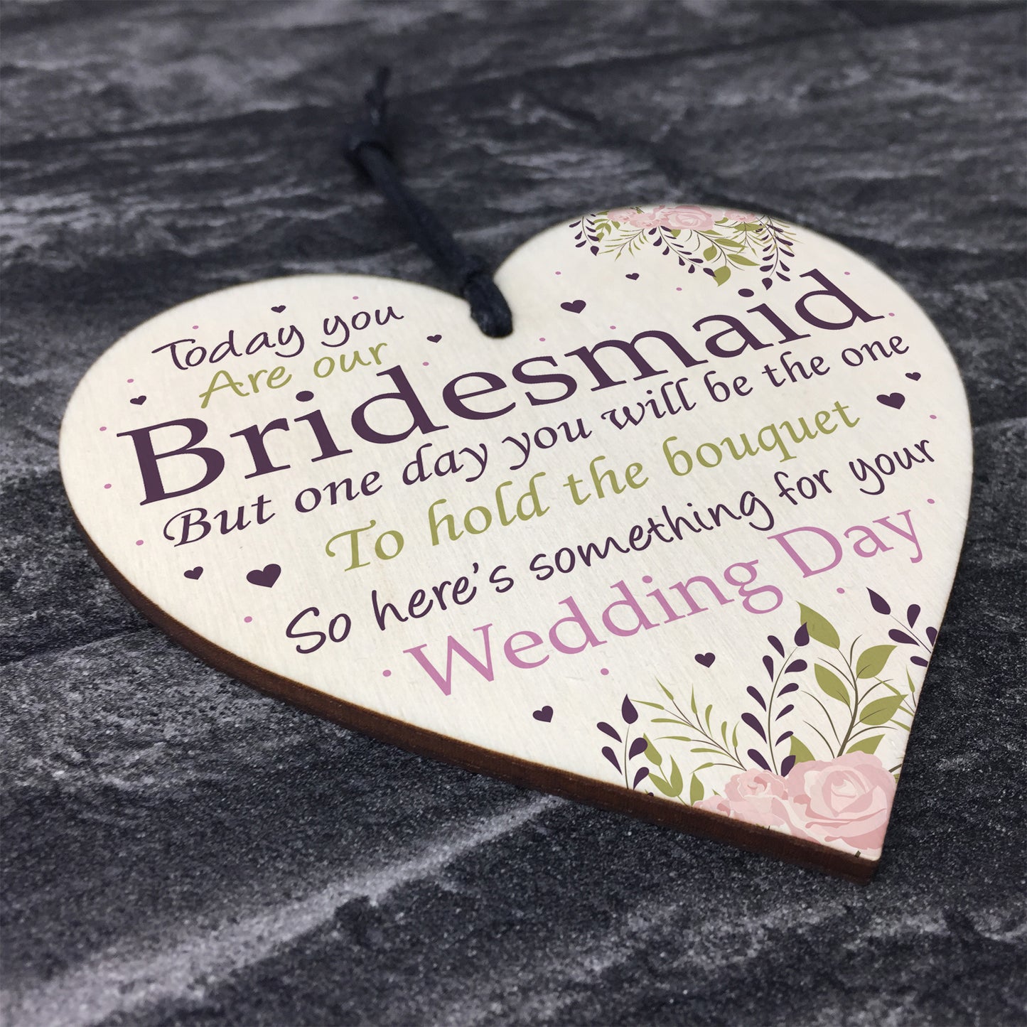 Bridesmaid Wedding Gift Thank You Wooden Heart Bouquet Decor