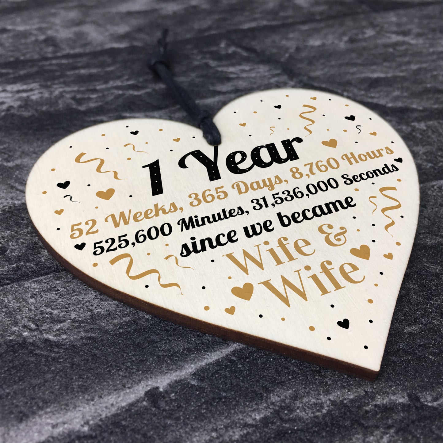 1st Wedding Anniversary Gift For Wife Heart Same Sex Present