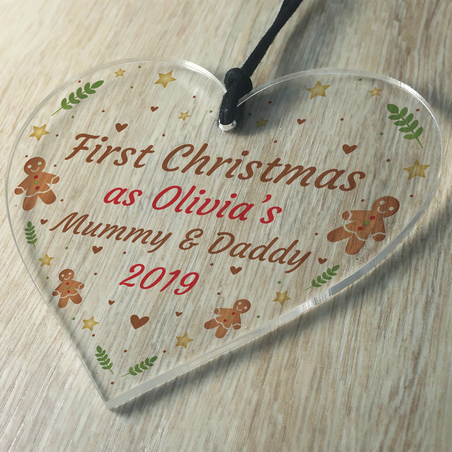 1st Christmas As Mummy And Daddy Heart Christmas Tree Decoration