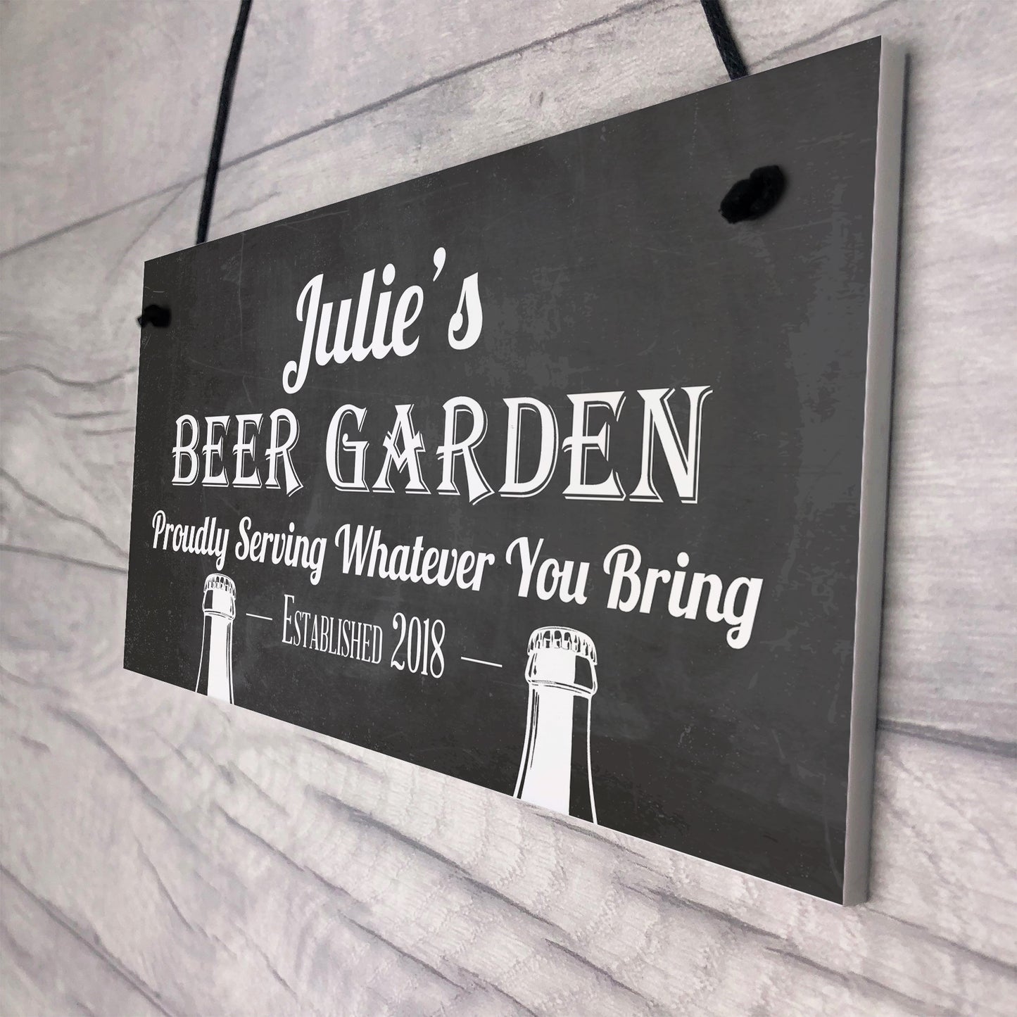 PERSONALISED Any Name Beer Garden Plaque Funny Wall Sign