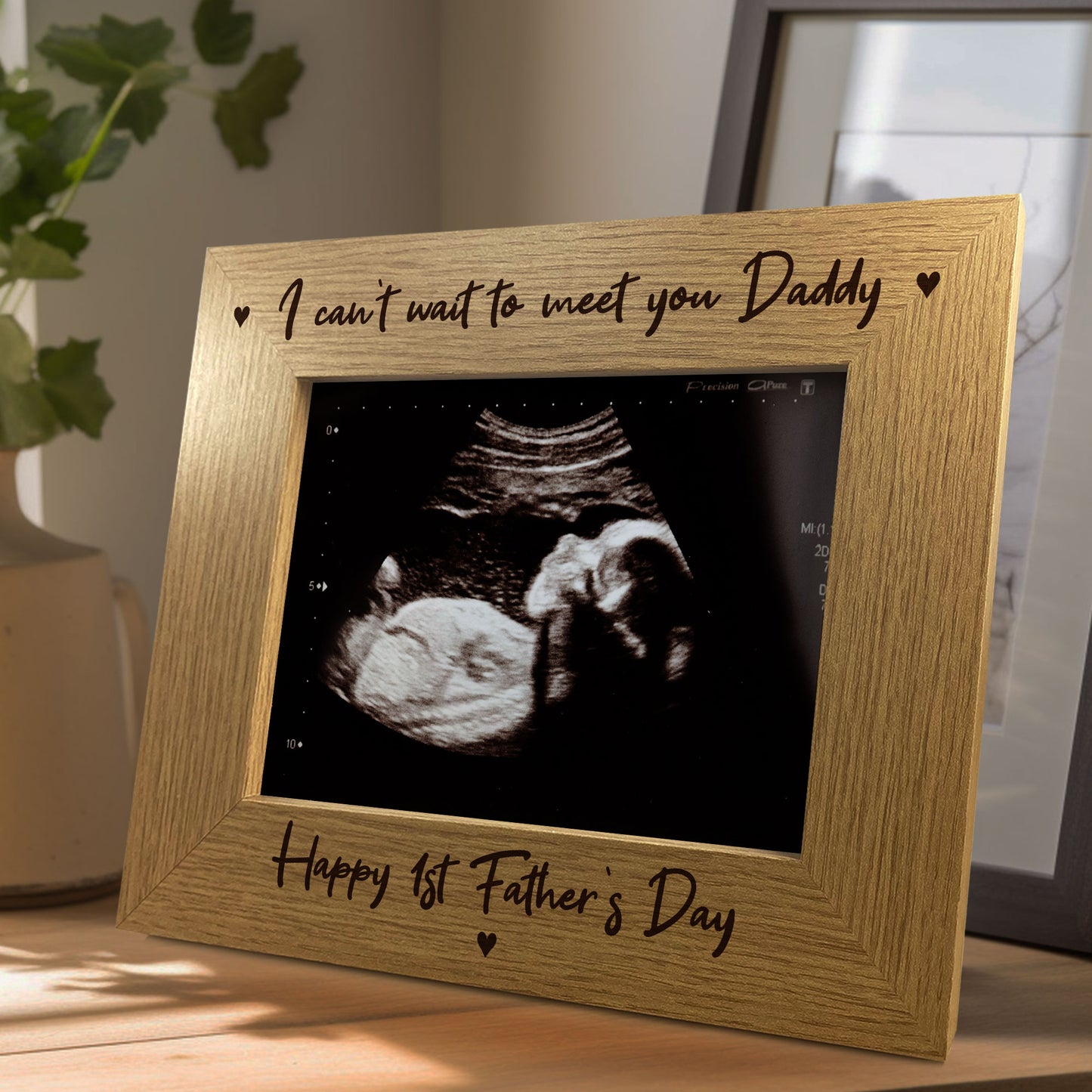 1st Fathers Day Gift For New Daddy Wood Photo Frame Bump Gifts