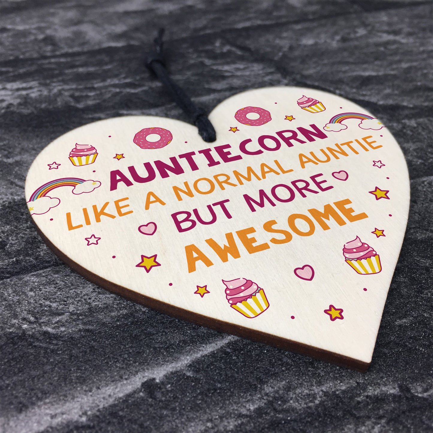 Handmade Auntie Gift Novelty Sister Plaque Wooden Heart