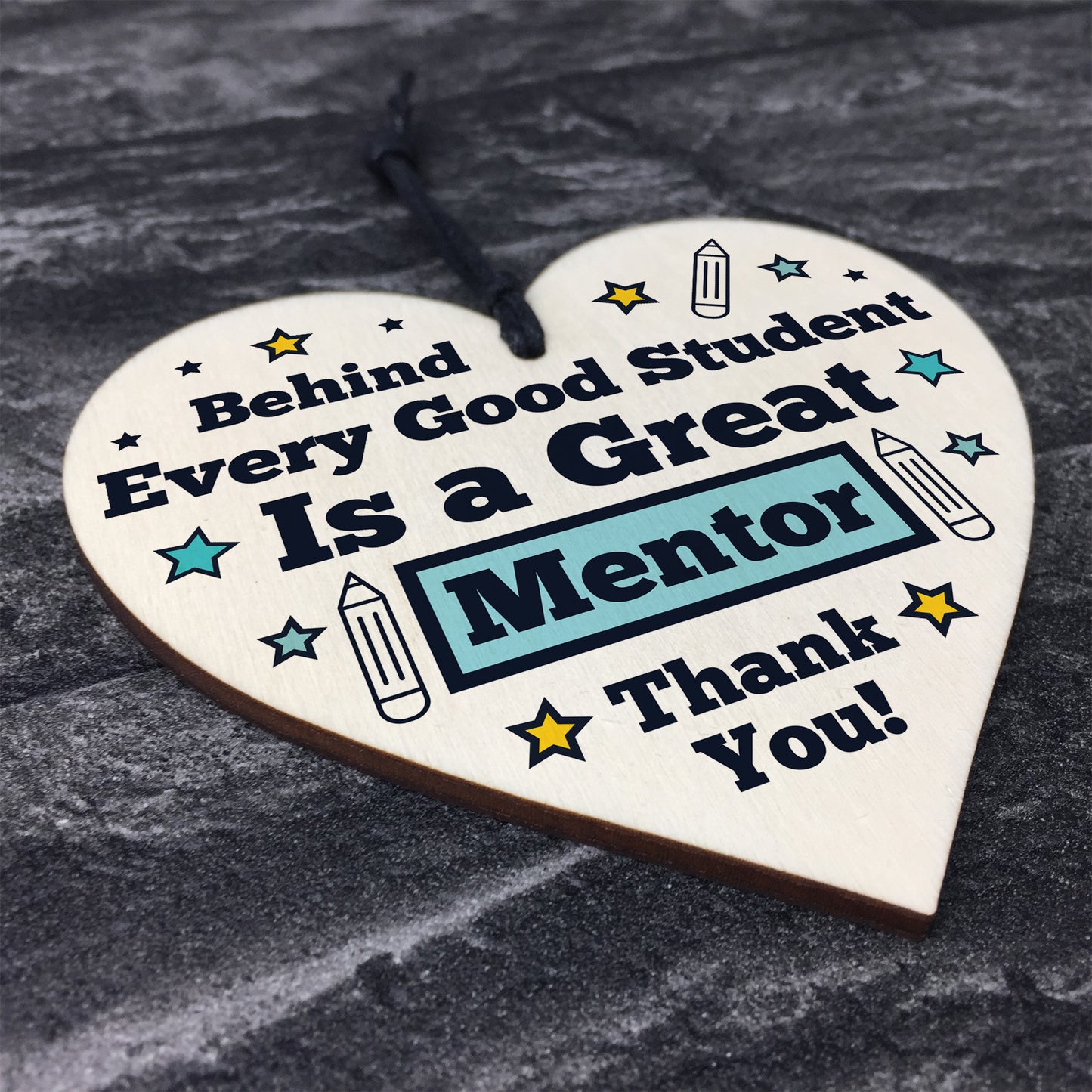 Thank You Gift For MENTOR Wood Heart Teacher Friendship Gift