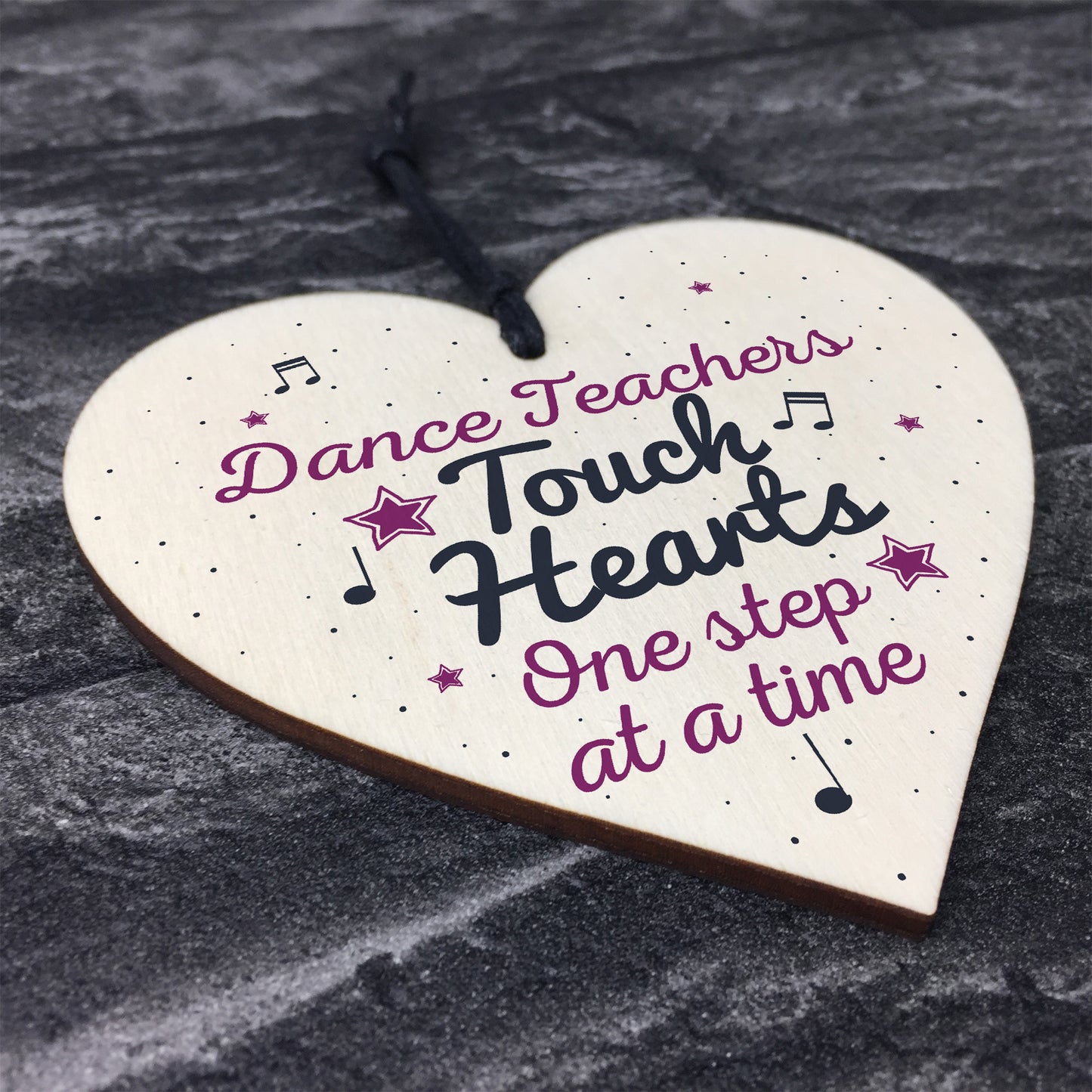 Handmade Wooden Heart Thank You Dance Teacher Gift Birthday