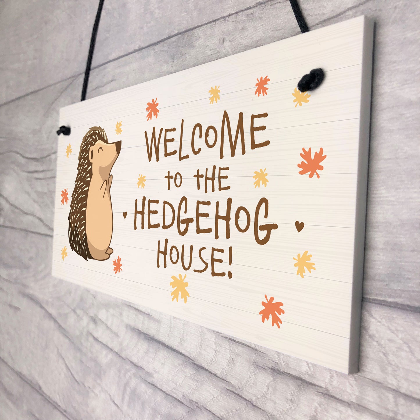 Welcome Hedgehog Sign Hanging Garden Shed Plaque Hedgehog Gift