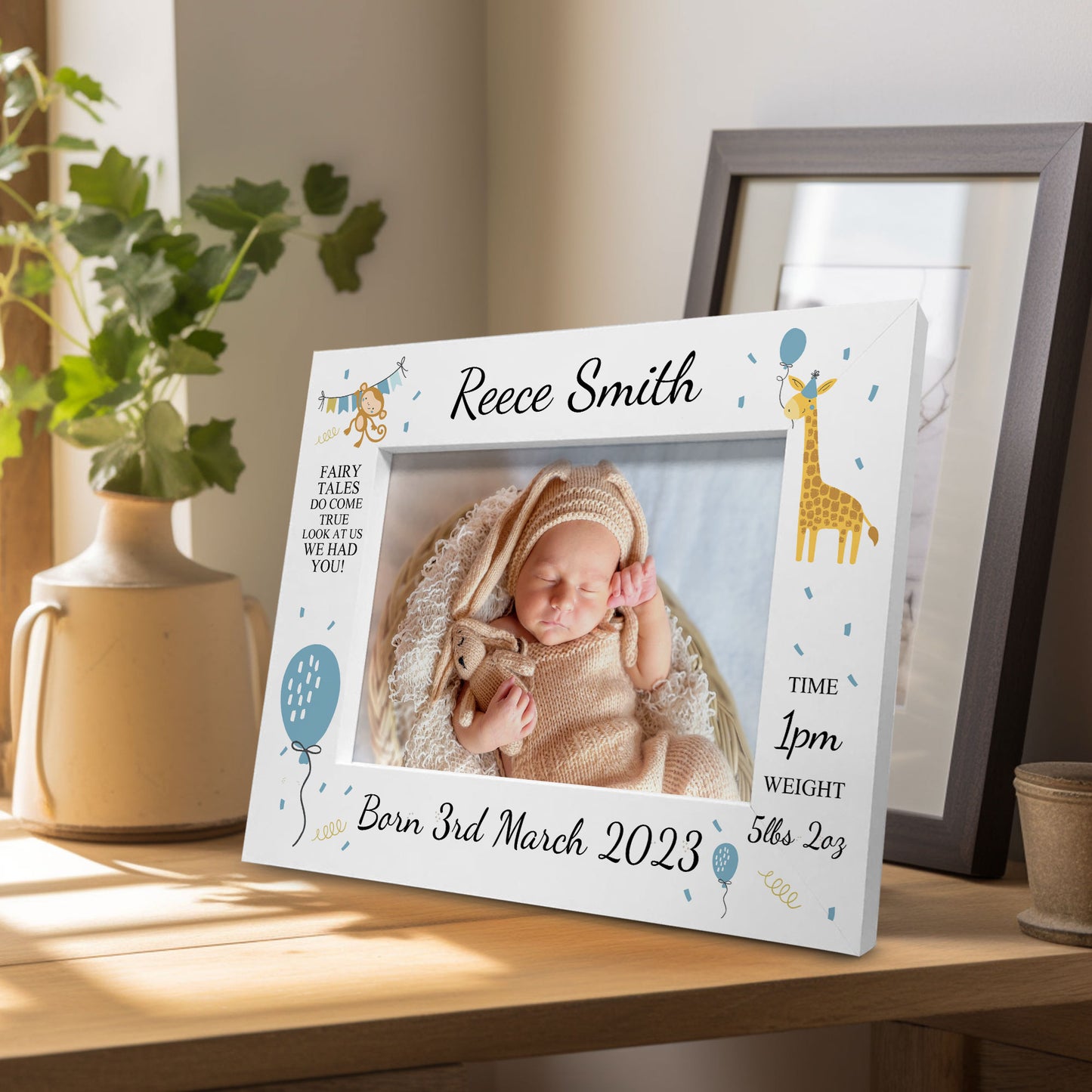 Personalised Baby Boy Gift Photo Frame Birth Details Nursery