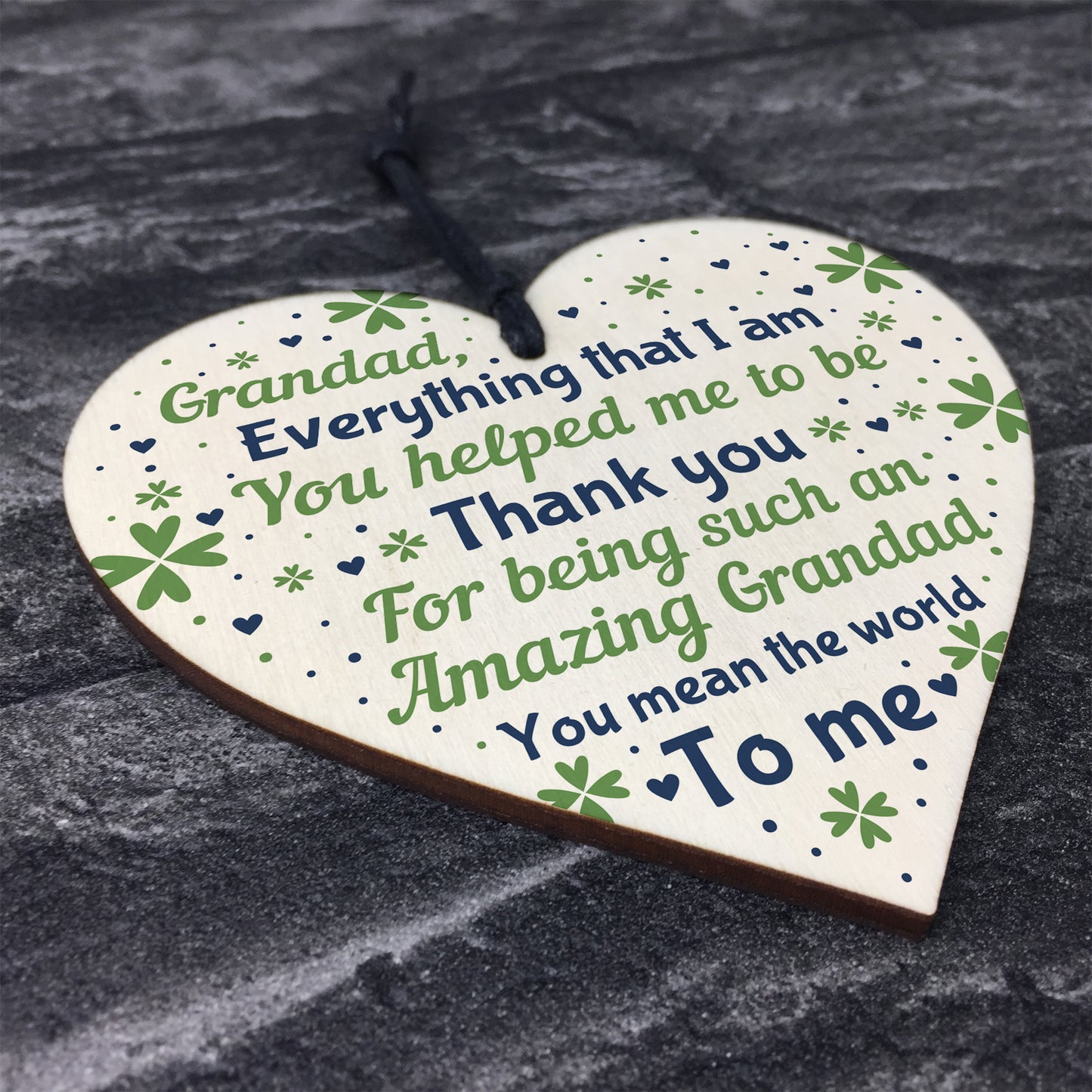 Thankyou Grandad Gift Wood Heart Fathers Day Gift For Grandad