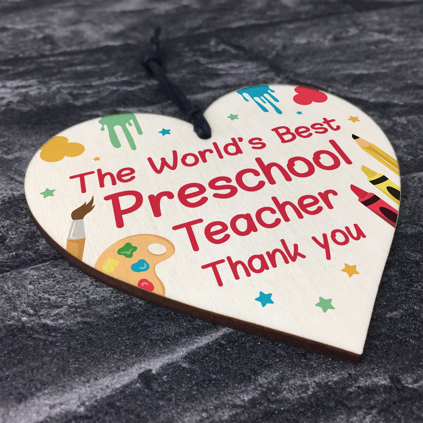 Gift For Preschool Teacher Wood Heart Thank You Gift Preschool