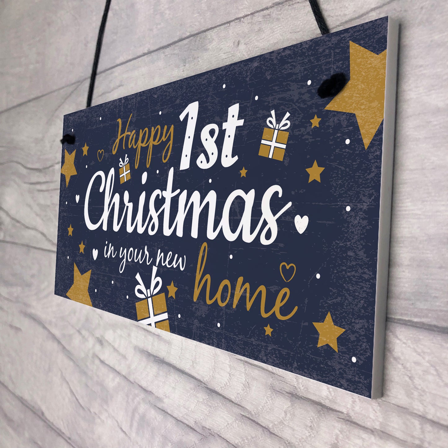 1st First Christmas In New Home Hanging Wall Xmas Tree Plaque