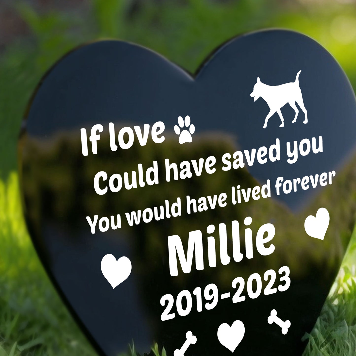 PERSONALISED Dog Puppy Memorial Outdoor Garden Grave Stake