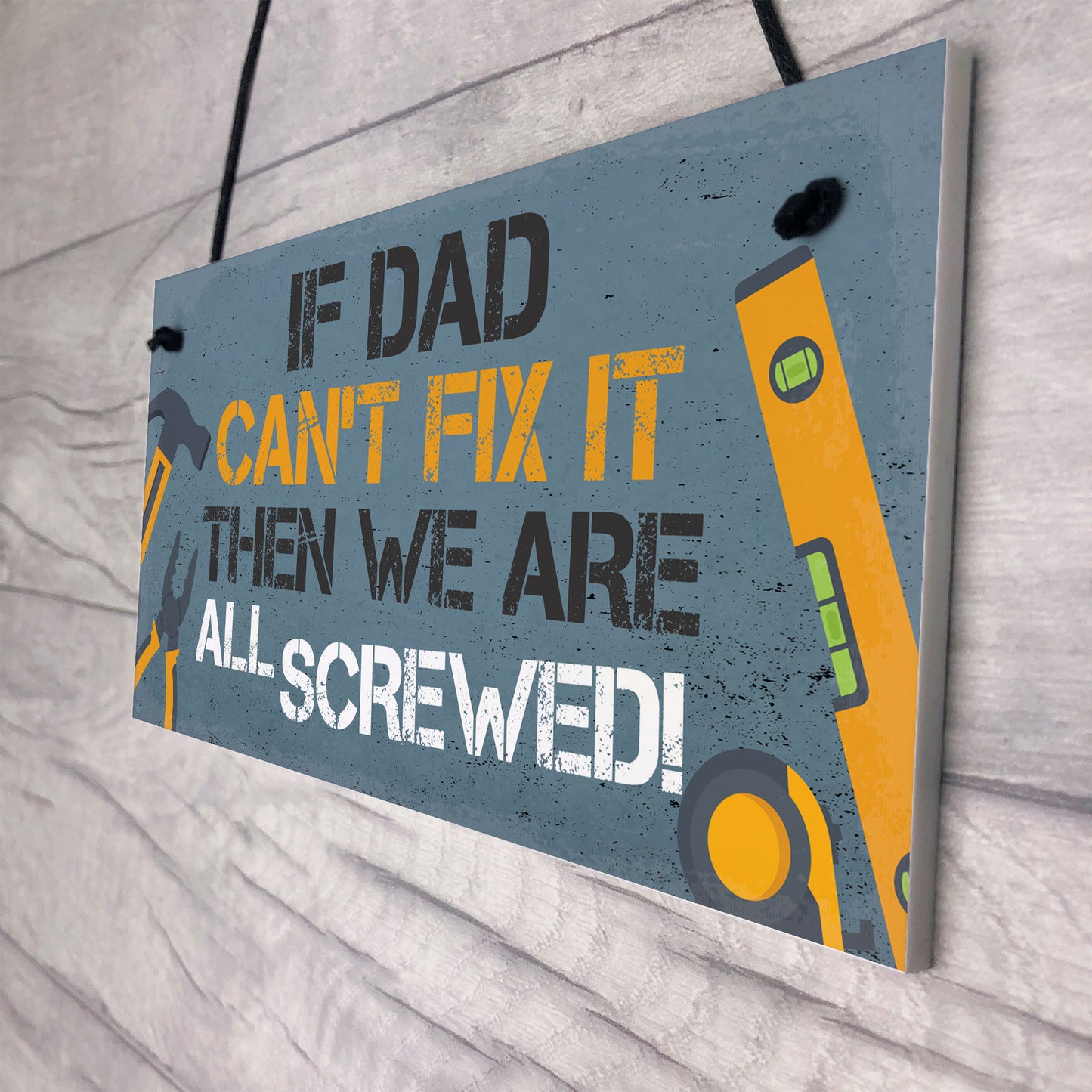 Dad Fix It ManCave Sign Garage Shed Door Wall Sign Birthday Xmas