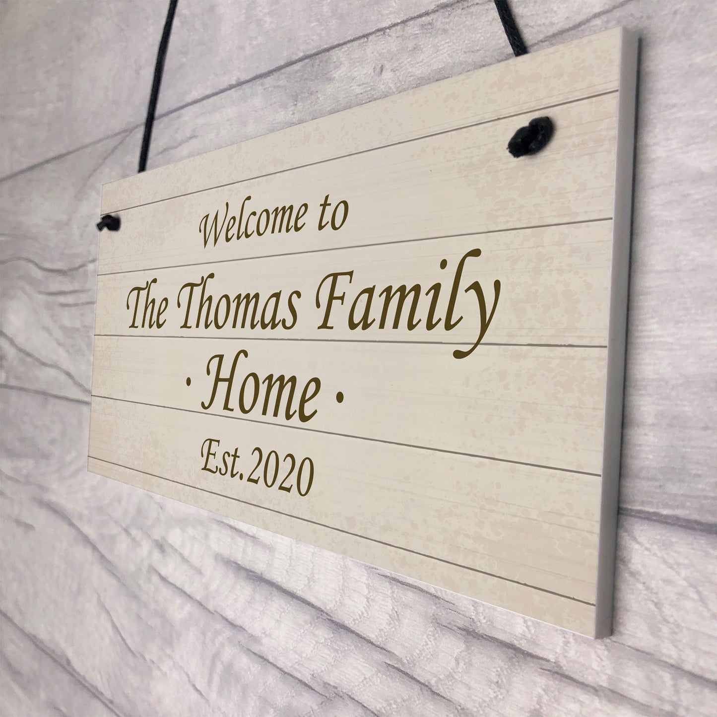 PERSONALISED Family Home Sign New Home Gift Shabby Chic