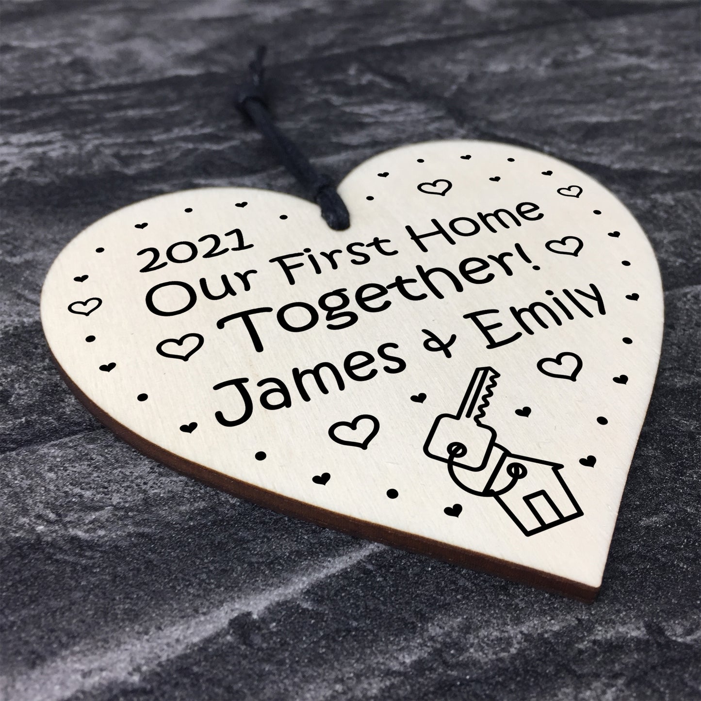 Personalised Our First Home Together Gift For Couple Wood Heart