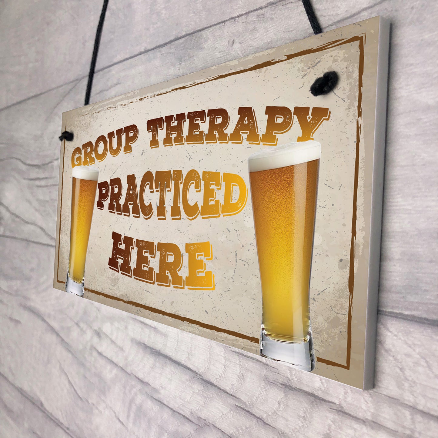 Group Therapy Vintage Retro Wall Decor Bar Pub Plaque Poster