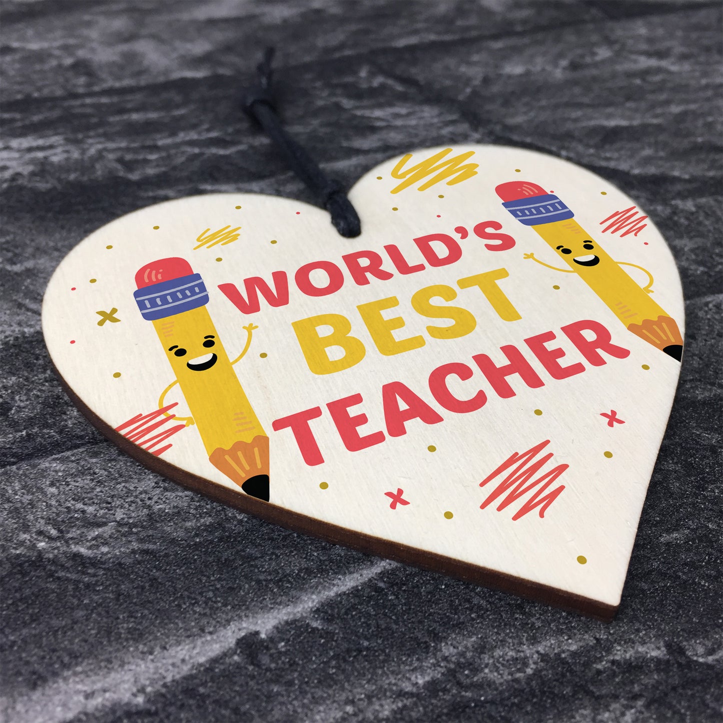 Gift For Teacher Worlds Best Thank You Wooden Heart Leaving