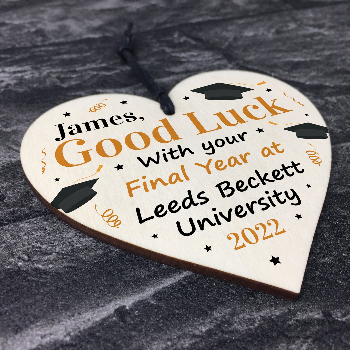 PERSONALISED Back To University School Wooden Heart Gifts