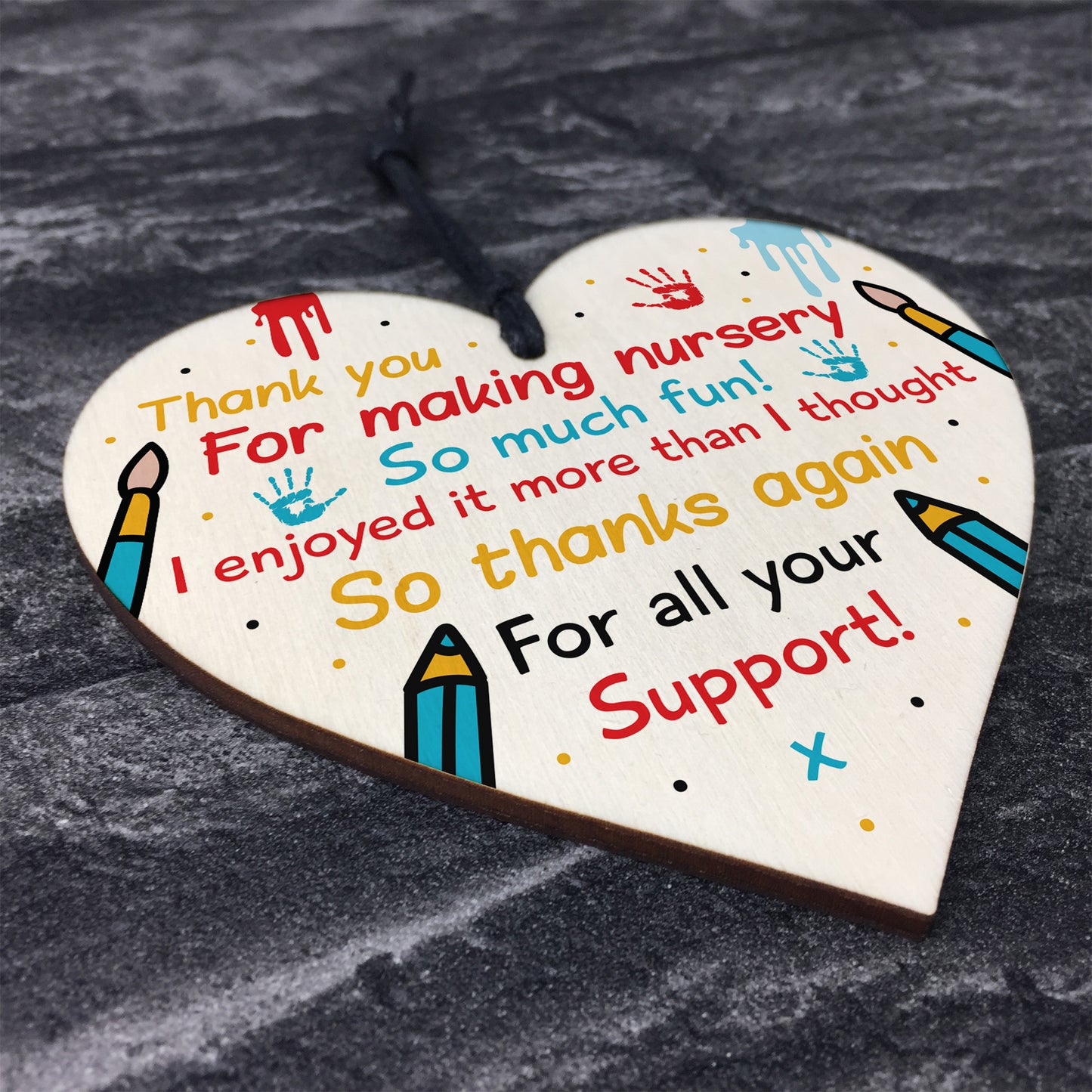 Nursery Teacher Thank You Gifts Wooden Heart Leaving Present