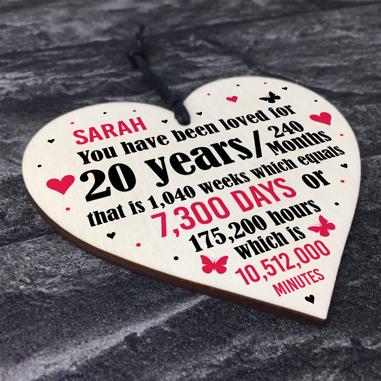 20th Anniversary Gift Personalised Heart Wedding Funny Gift