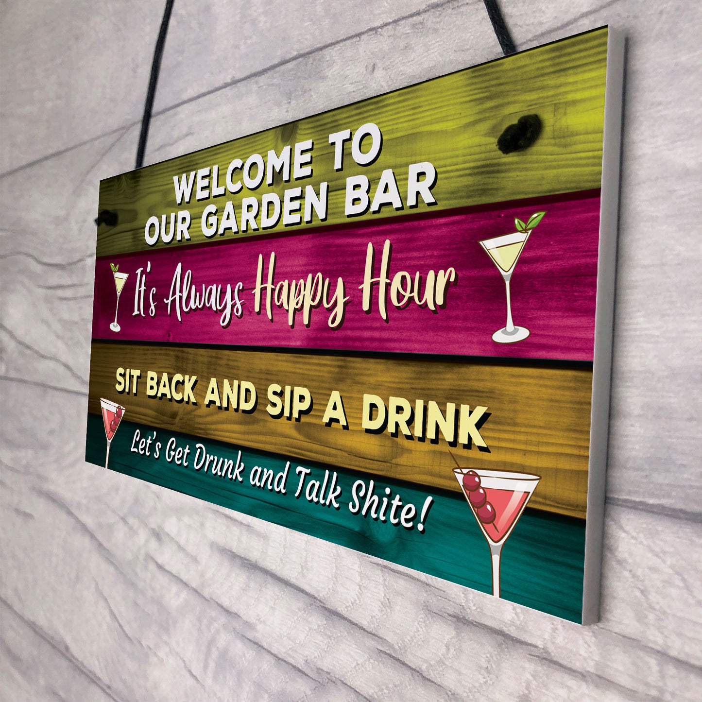 Colourful Welcome Garden Sign Home Bar Garden Signs And Plaques