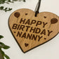 Birthday Gift For Nanny Wood Engraved Heart 40th 50th 60th 70th