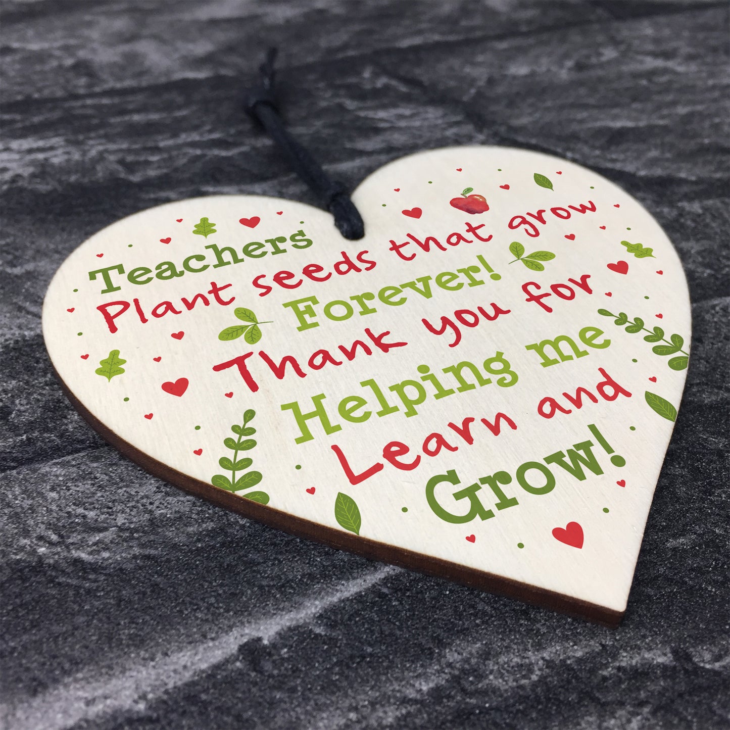 Thank You Teacher Gift Wooden Heart Leaving School Nursery Gift