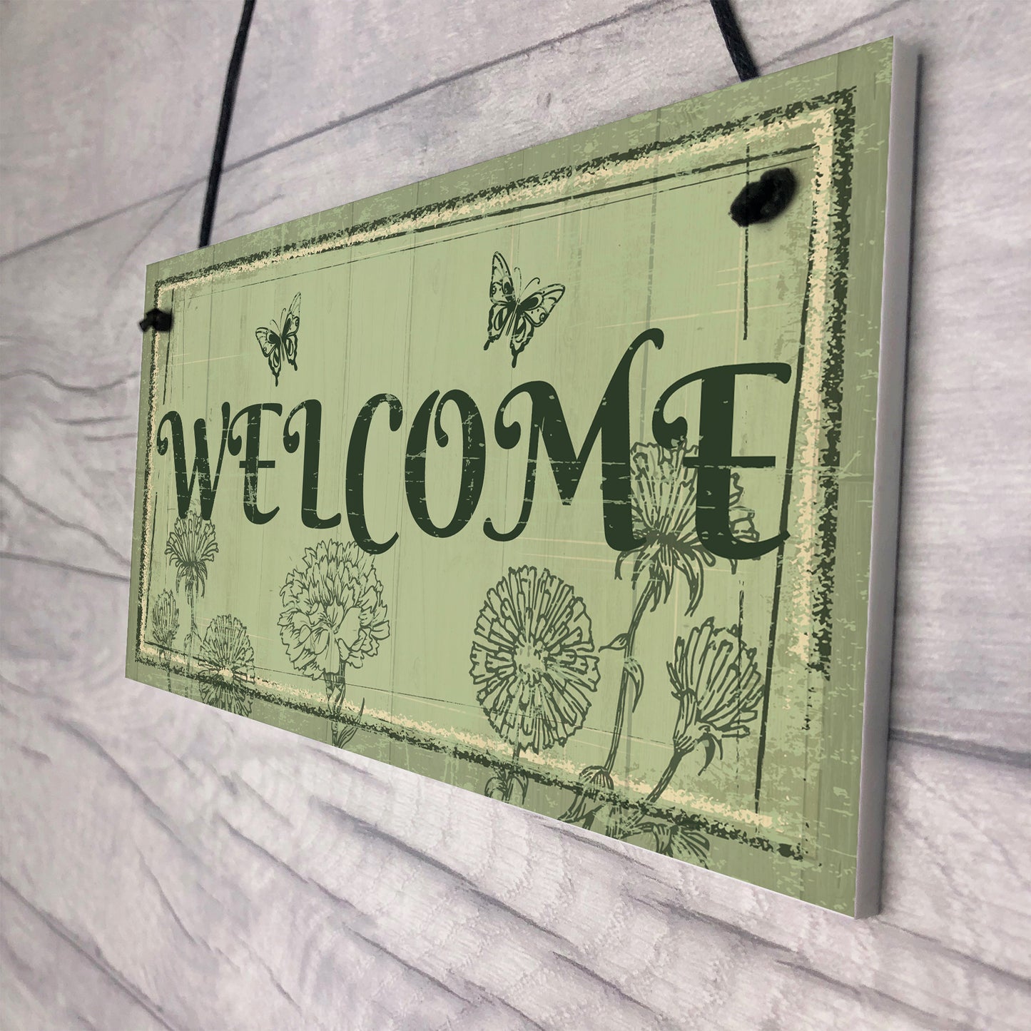 Welcome Sign Front Door Shed Garden SummerHouse Plaque Gift