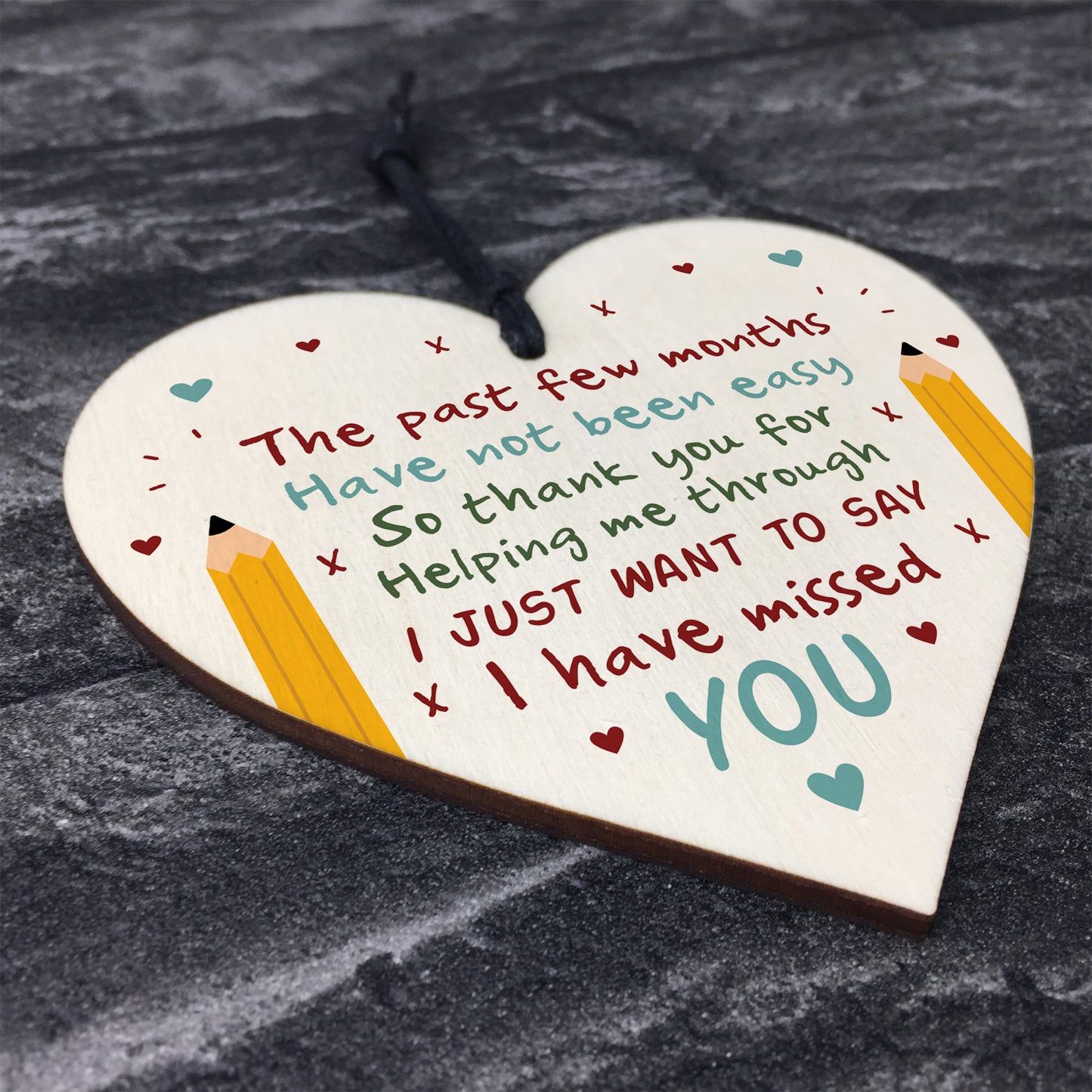 Thank You Teacher Back To School Gift Wooden Heart Sign Gifts