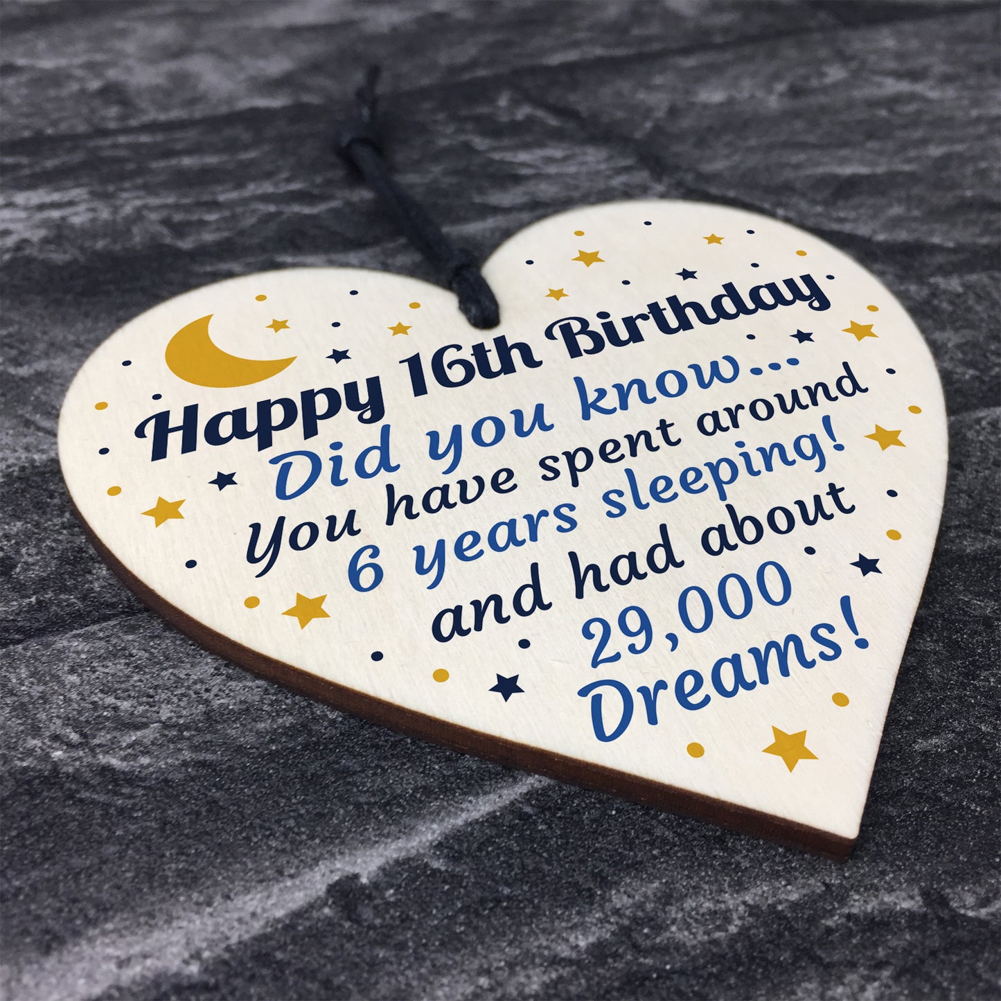 16th Birthday Card For Daughter Son Wood Heart Novelty 16th Gift