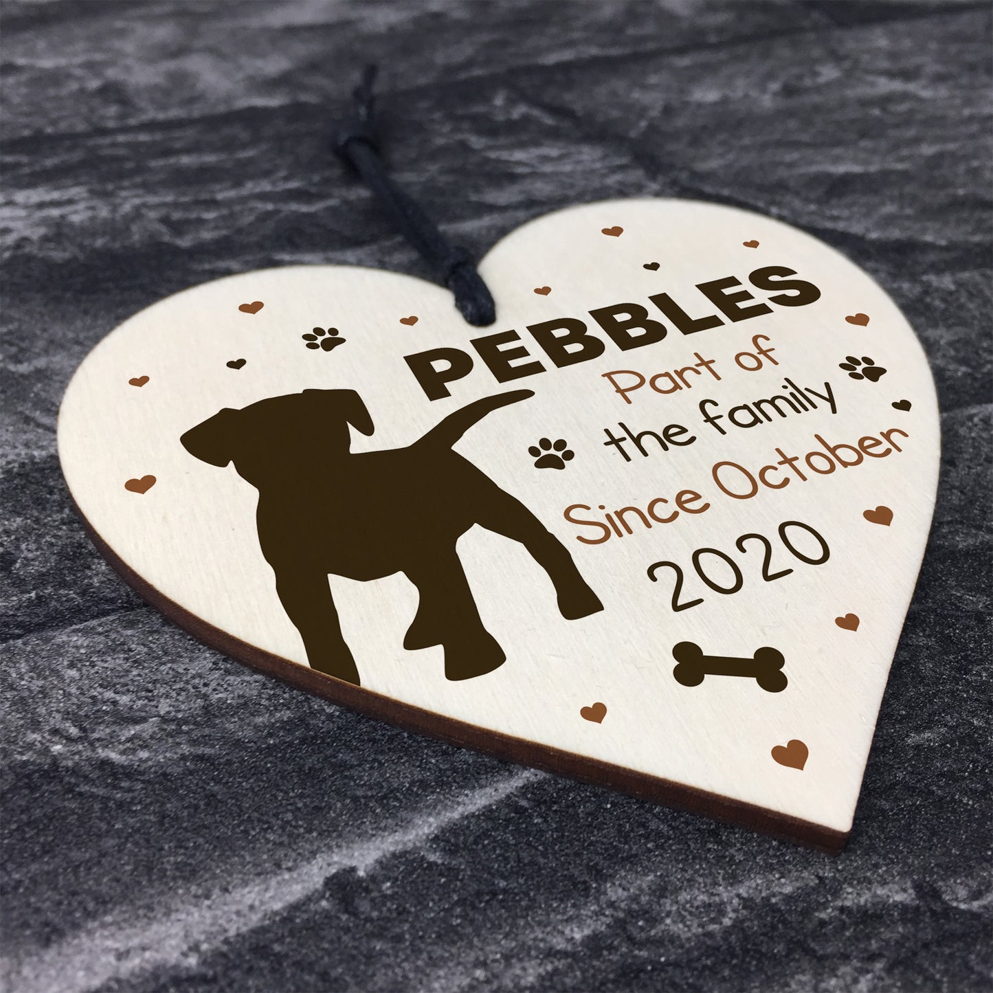 Personalised Dog Sign For Home Wood Heart Dog Sign Family Gift