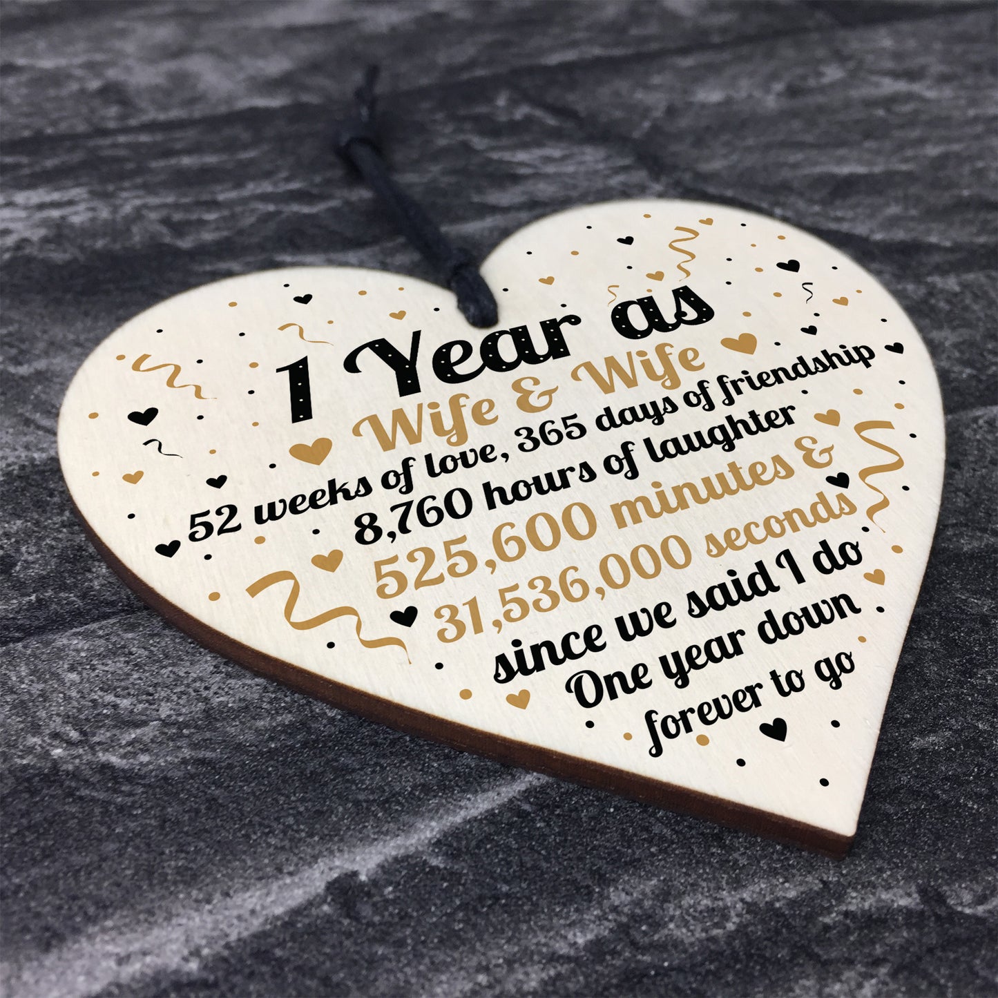 1st Wedding Anniversary Gift For Wife And Wife Wooden Heart