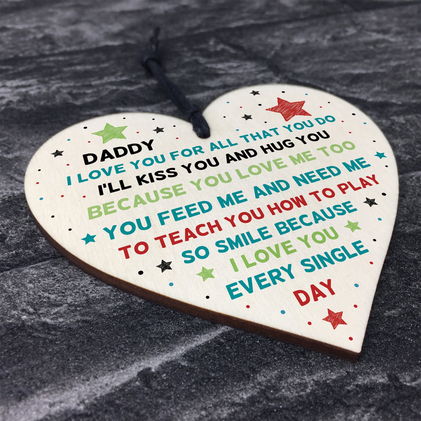 Special Gift For Dad Wooden Heart Fathers Day Gift For Dad