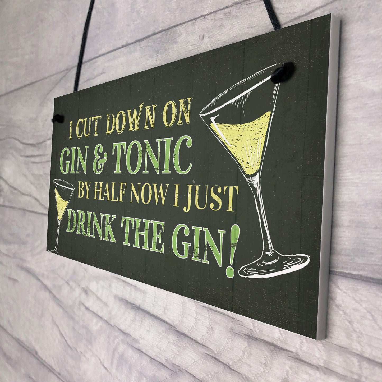 Novelty Gin & Tonic Hanging Sign Plaque Friendship Gift Home Bar