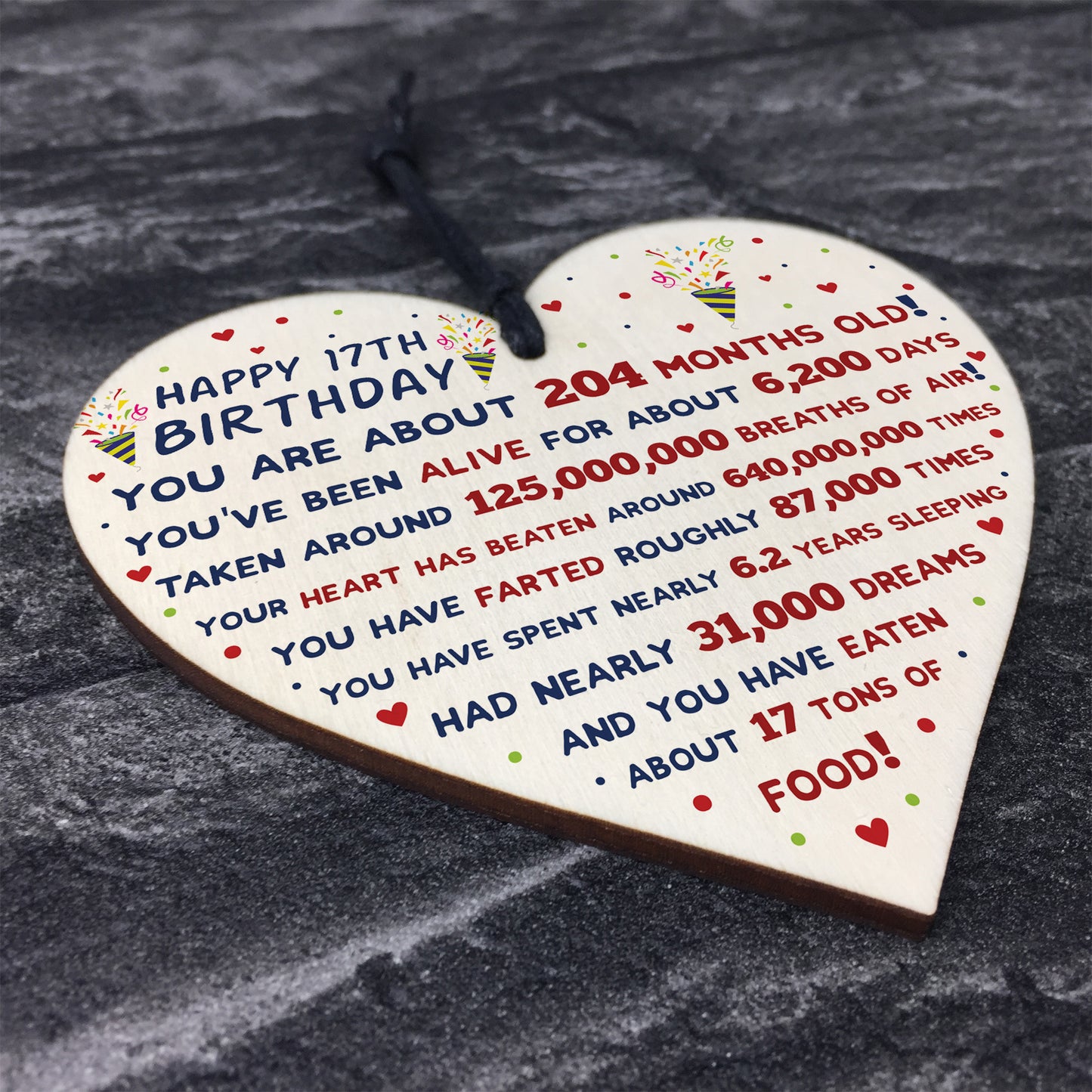 17th Birthday Gift For Daughter Son 17th Birthday Facts Heart