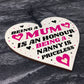 Gift For Mum Nanny Wood Heart Birthday Christmas Gift Thank You