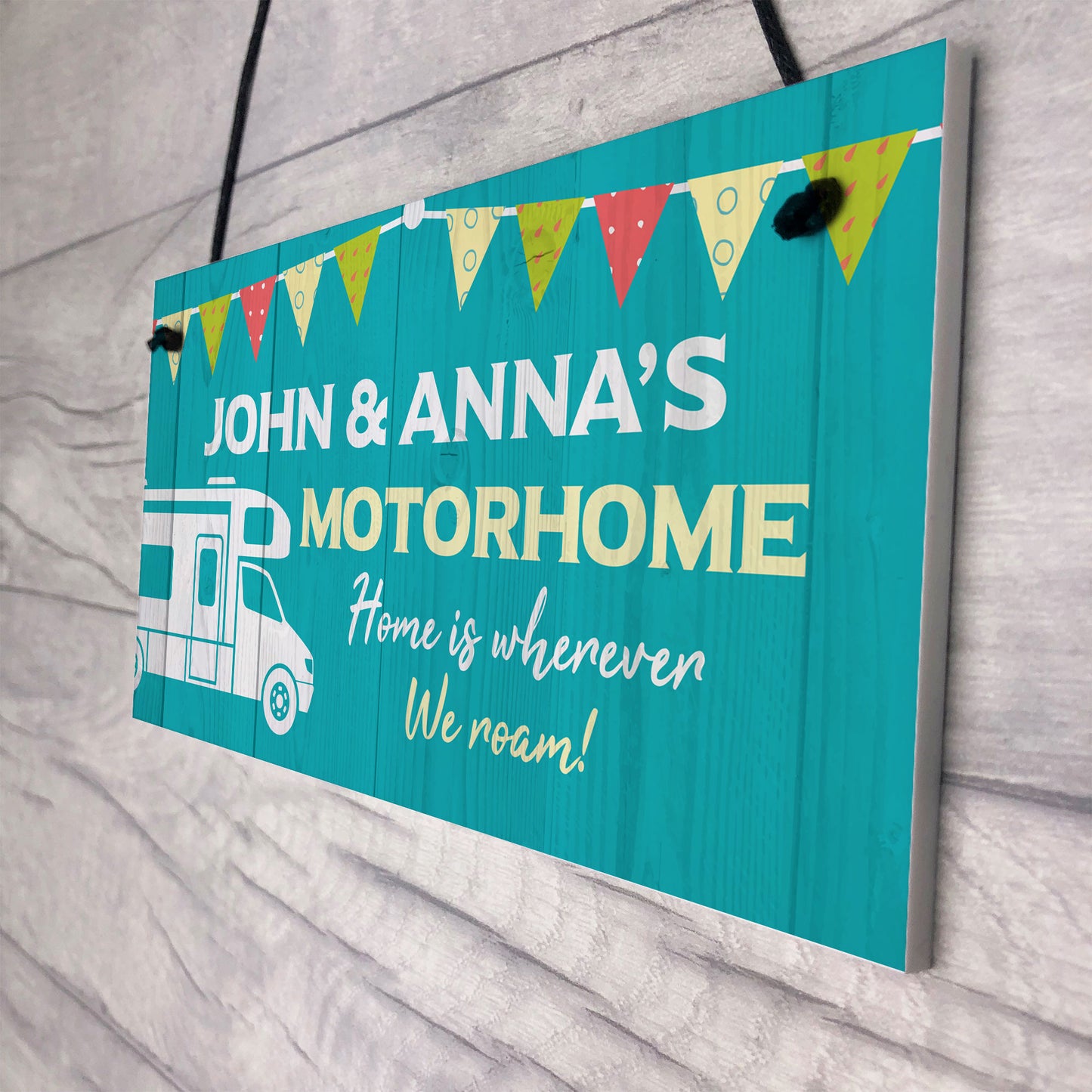 Personalised Motorhome Sign Bunting Motorhome Accessories