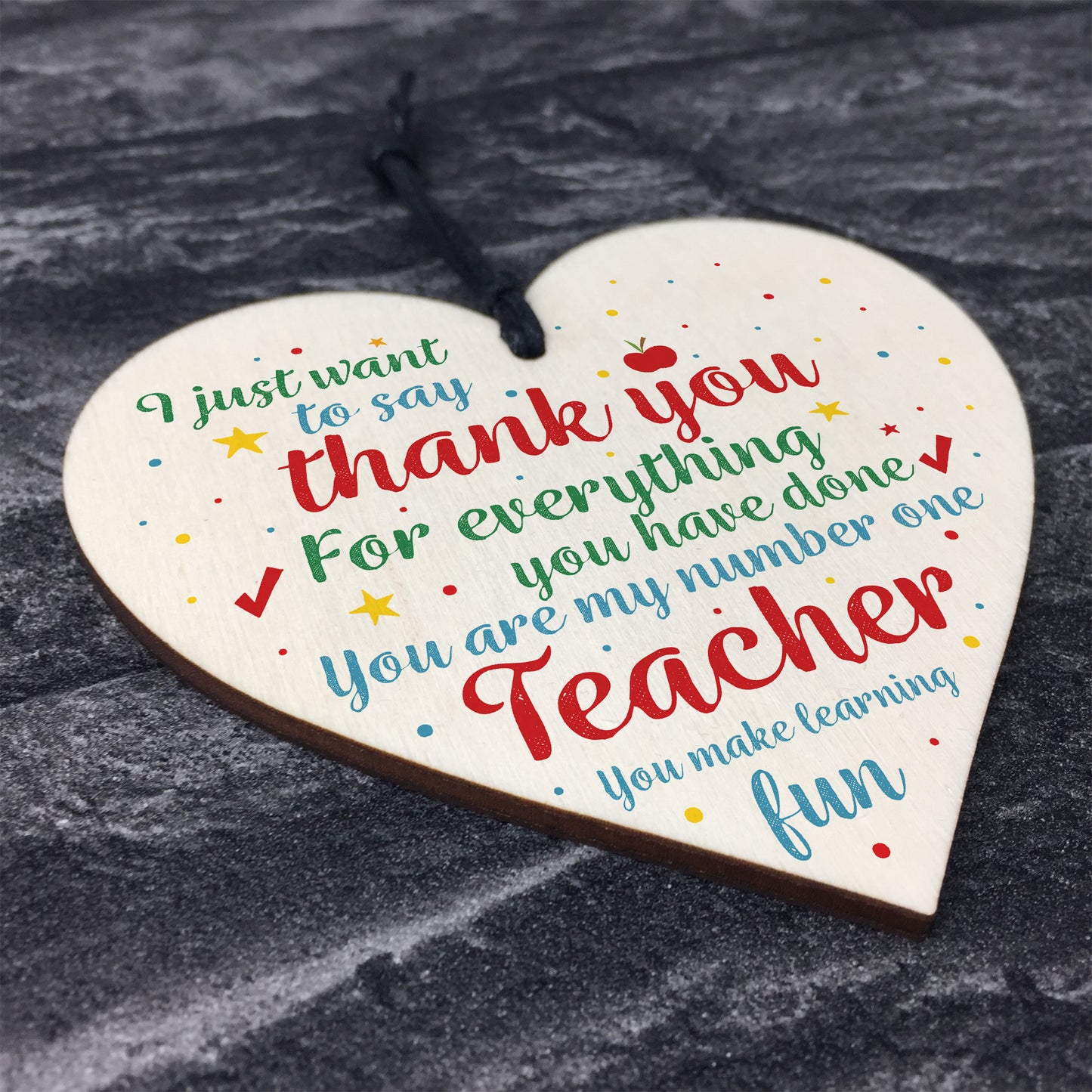 Handmade Wooden Hanging Plaque Thank You Gift For Teacher