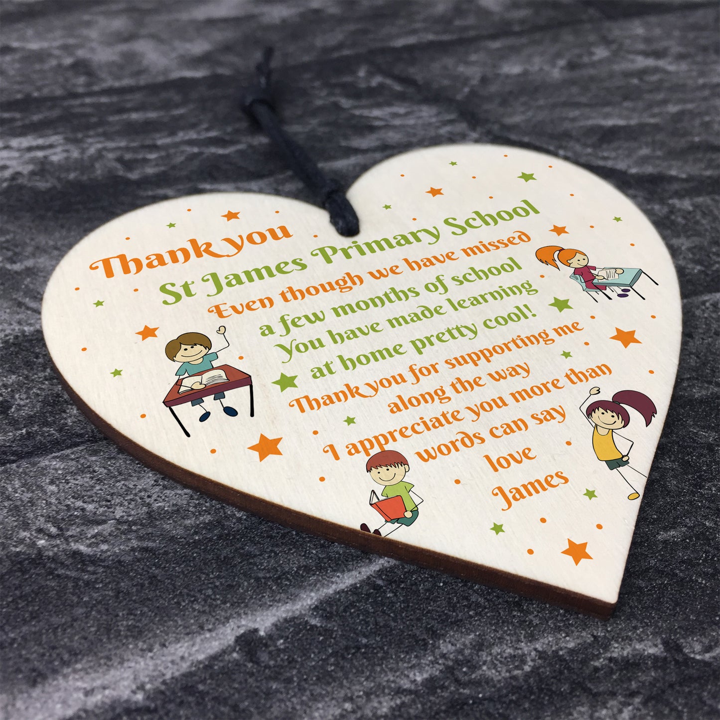 School Thank You Gifts Wood Heart End Of Term Gift Teacher