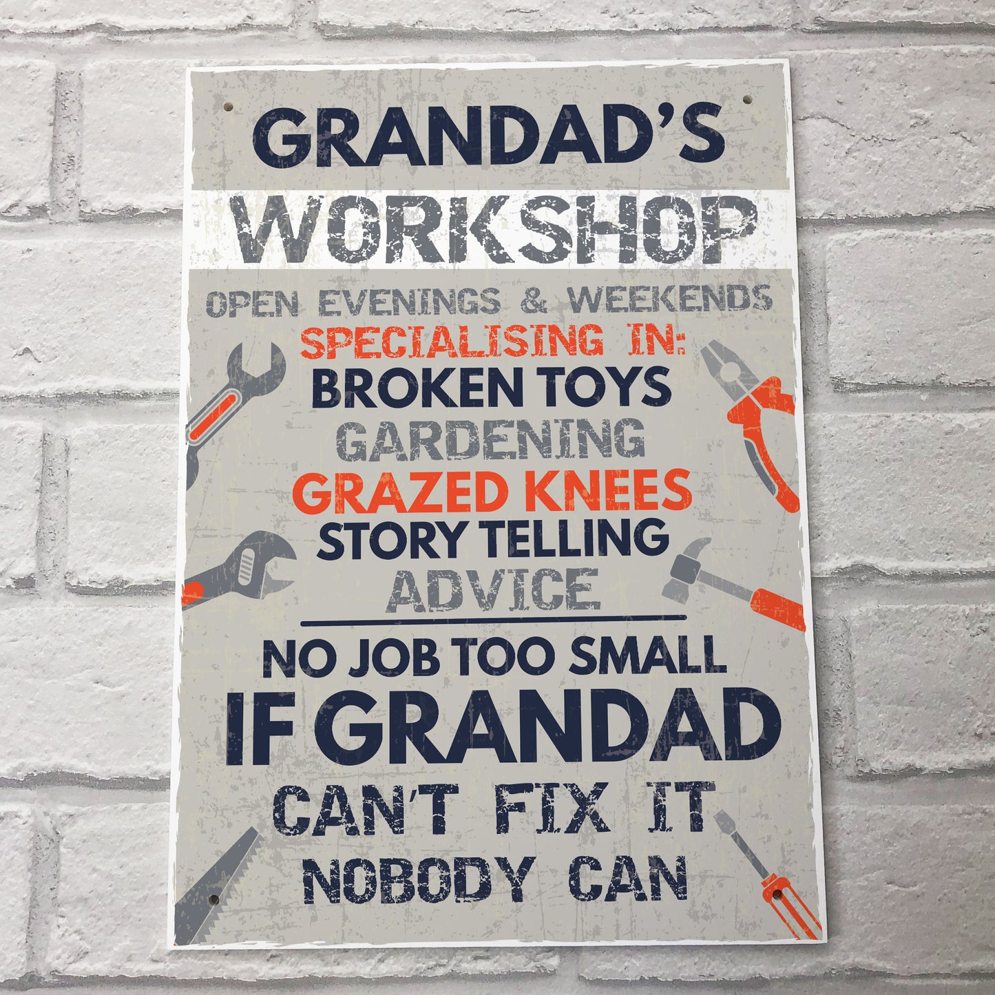 Grandads Workshop Fathers Day Gifts Garage Shed Dad Gift Sign