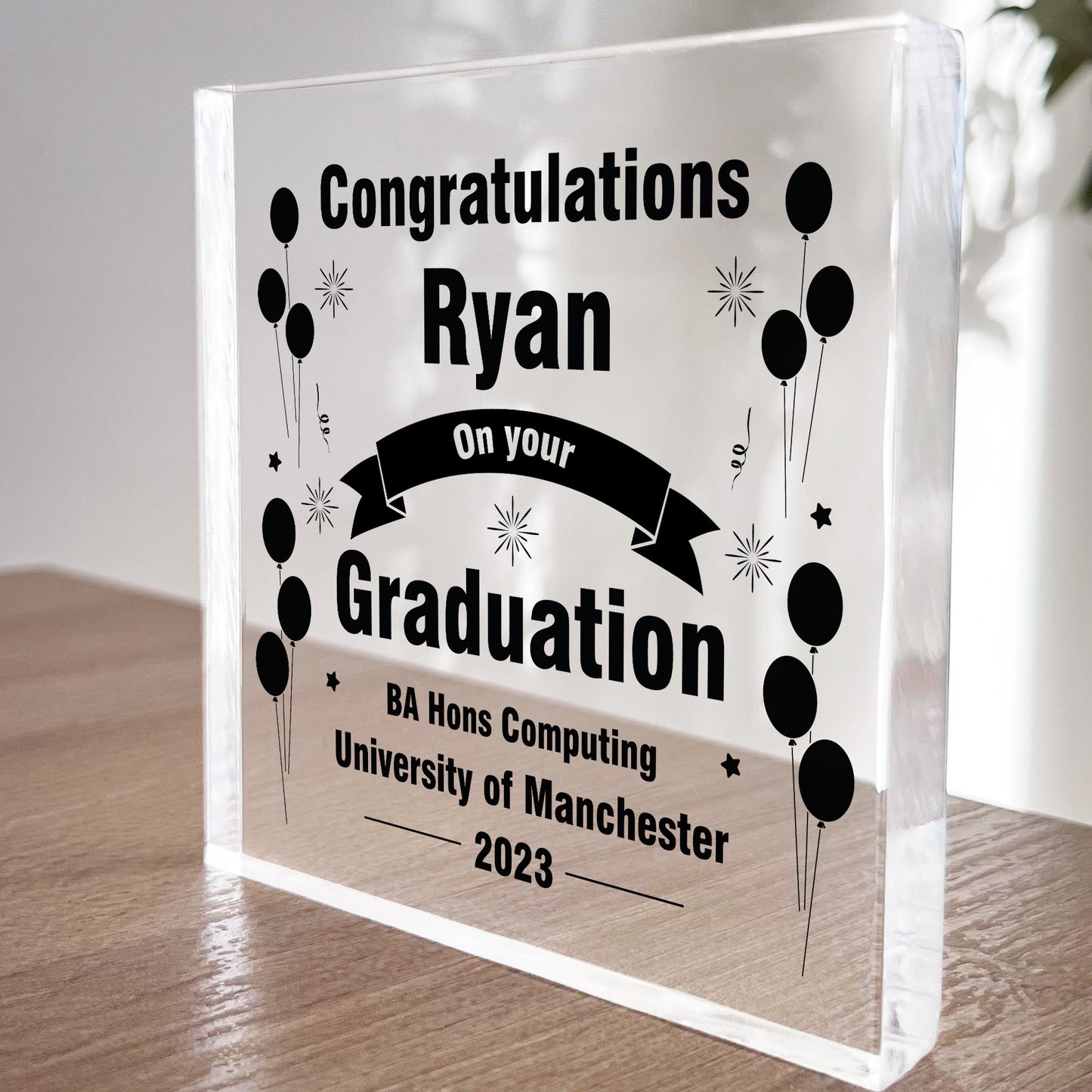 Congratulations On Your Graduation Personalised Acrylic Block