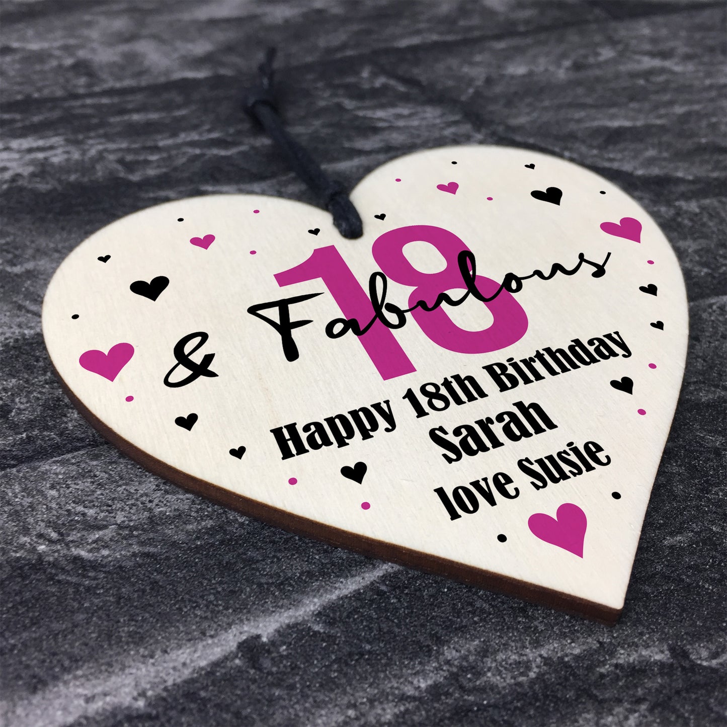 18 And Fabulous Gift Wood Heart Personalised 18th Birthday Gift