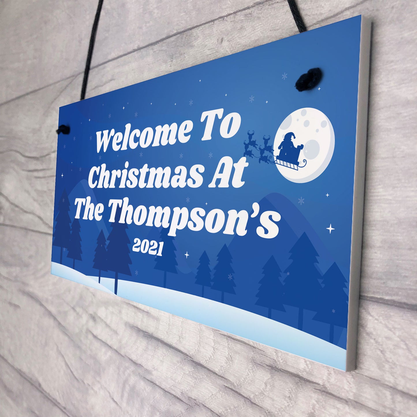 Personalised Christmas Decoration Welcome Sign Family Gift