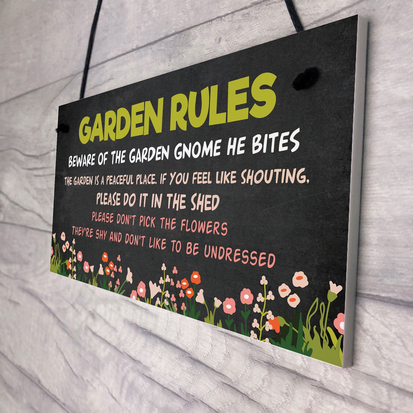 Funny Garden Rules Sign Novelty Garden Accessories Outdoor