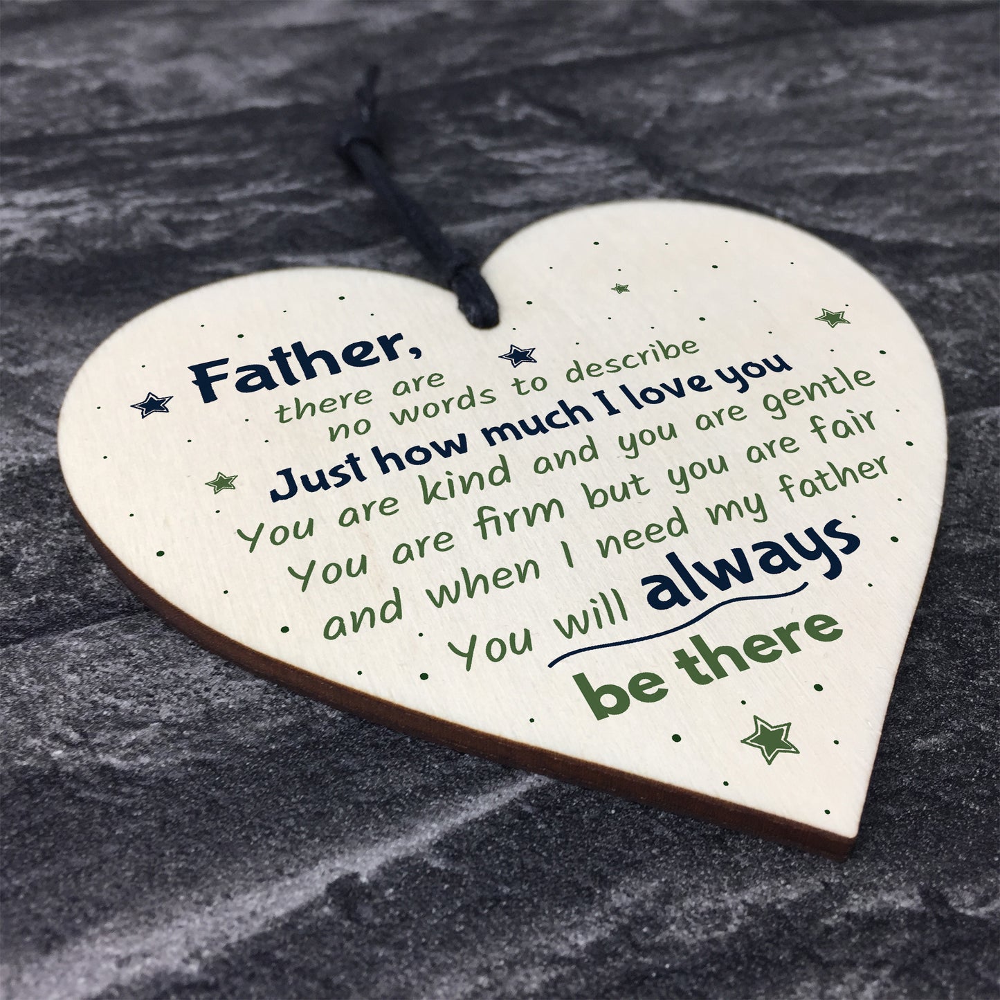 Father Daddys Girl Dad Daddy Wood Heart FATHERS DAY Gift For Him