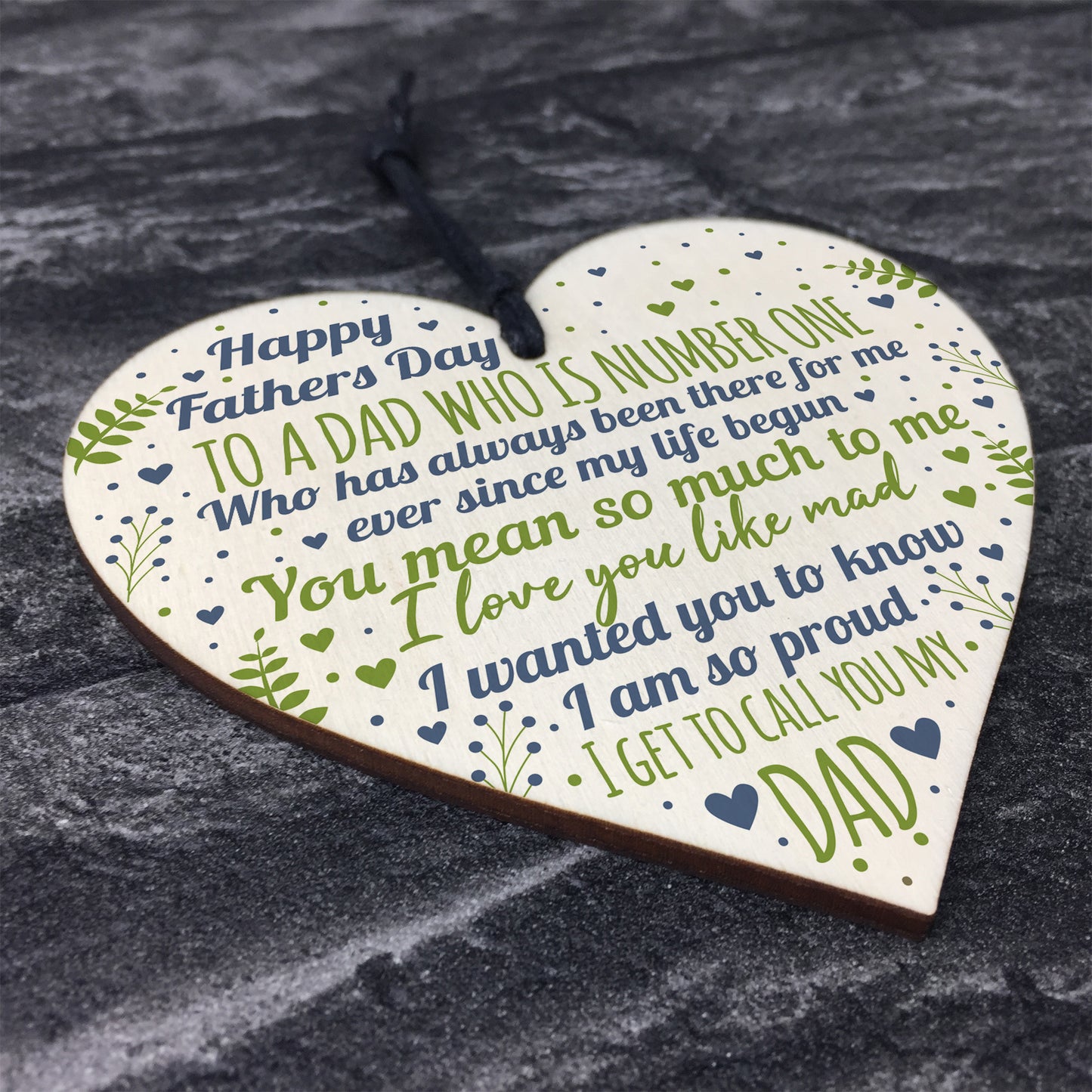 Fathers Day Gift Wooden Heart Fathers Day Card Gift For Dad Gift