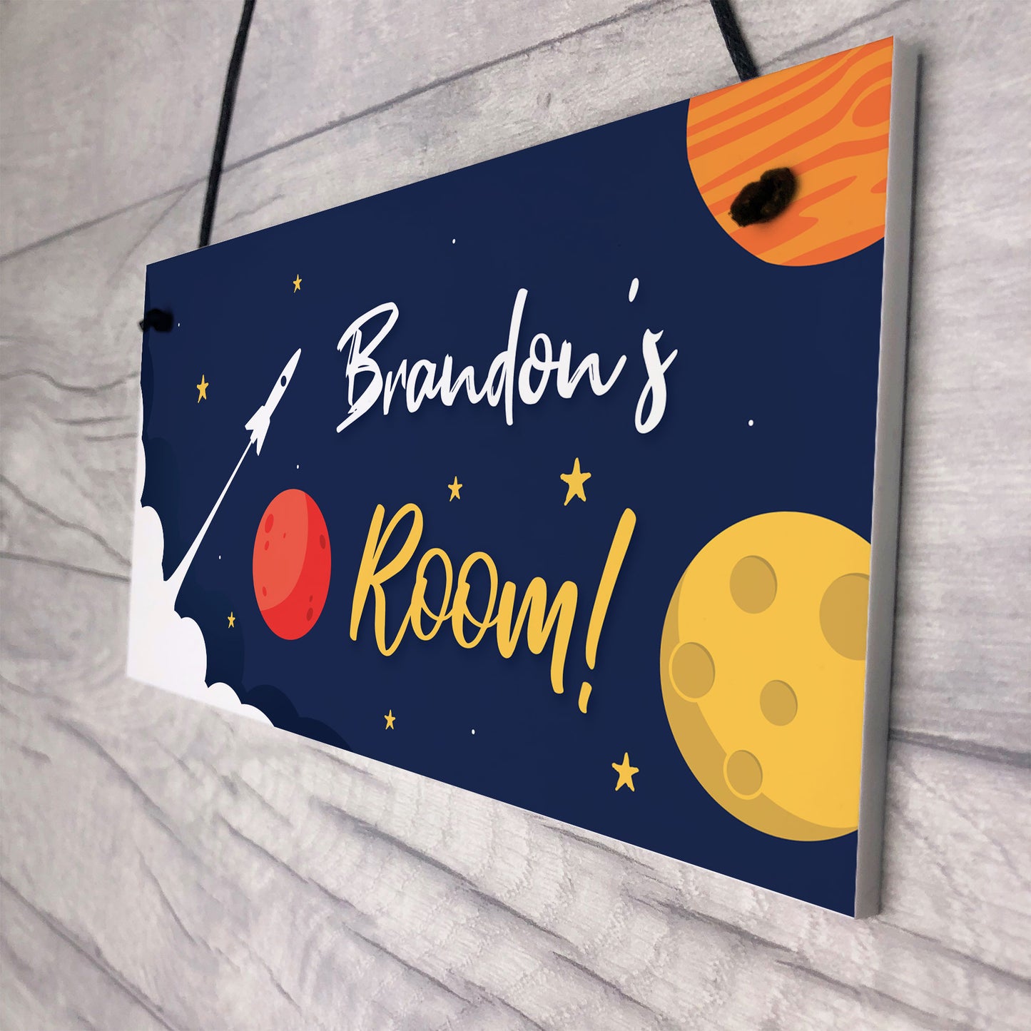 Personalised Door Space Theme Sign Kids Bedroom Grandson Son