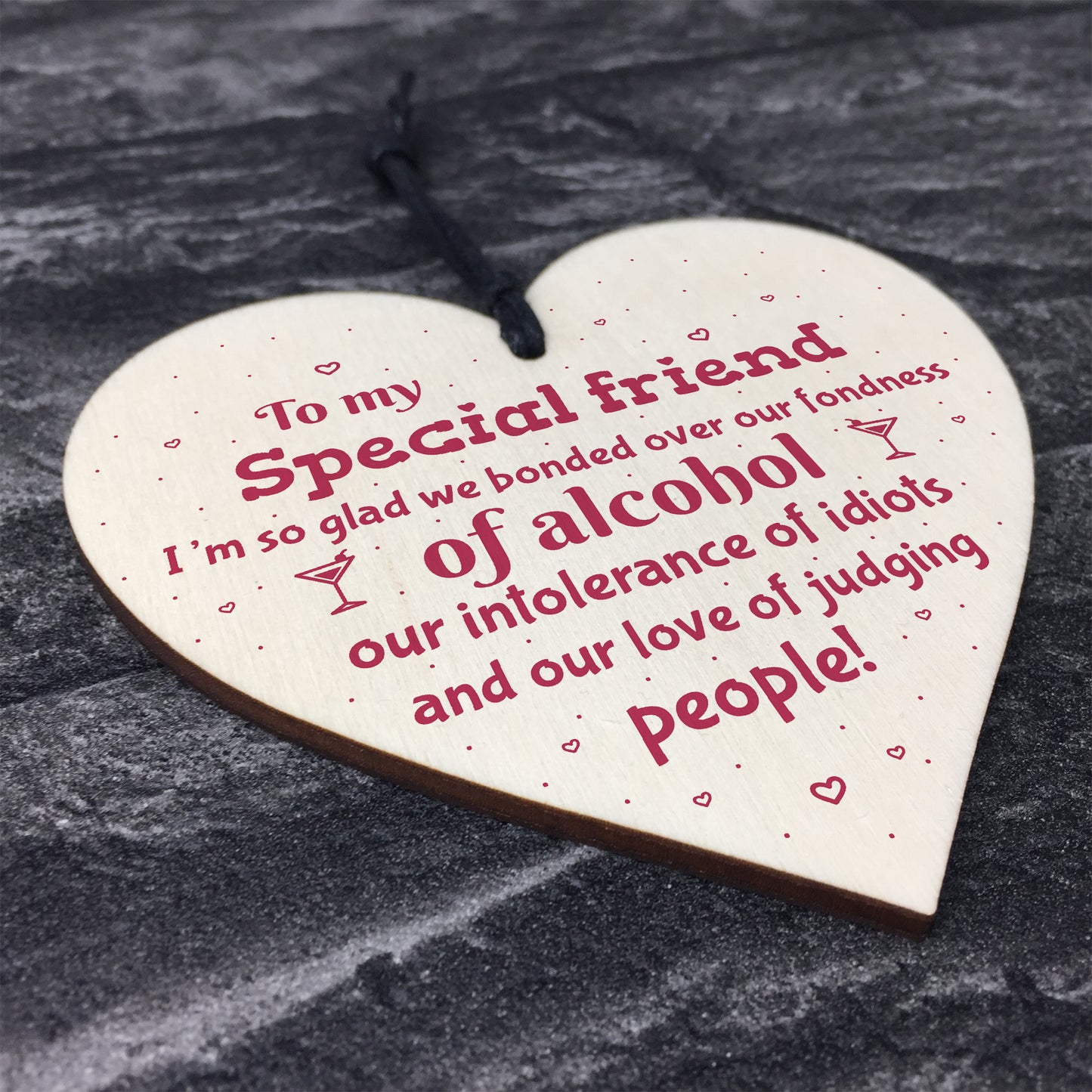 Handmade Special Friend Wooden Plaque Gift Friendship Alcohol